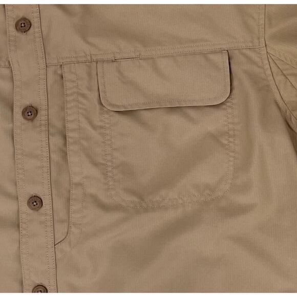 Duluth Trading Shirt Mens 3XL Khaki Action Cool Plus Vented Hiking Fishing - Picture 4 of 8